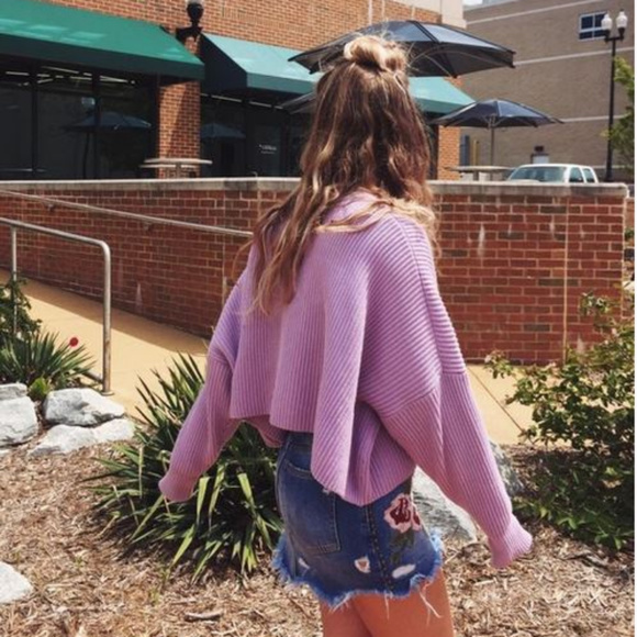 Free People Sweaters - Free People Lilac Knit Sweater- Think Spring